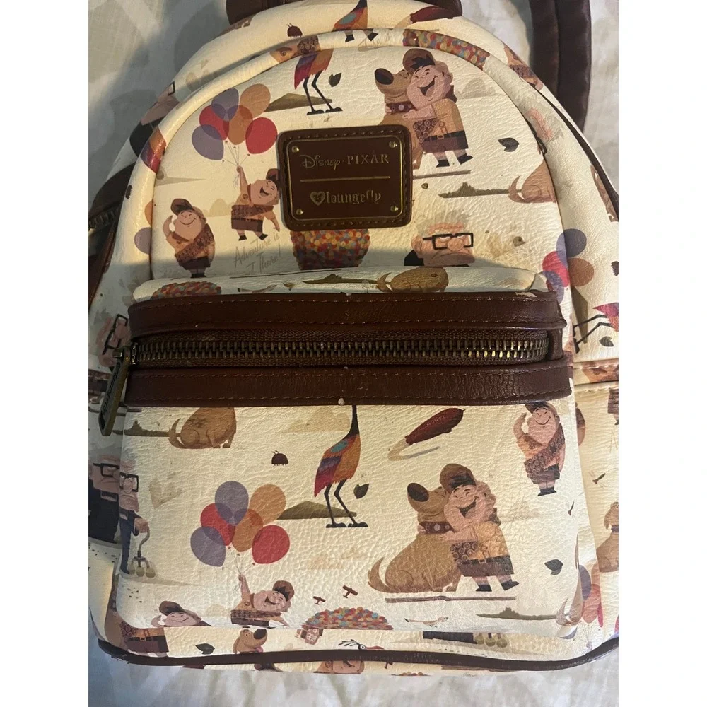 Loungefly Disney Pixar Up Mini Backpack Brown Trim Carl Russell Dug Kevin Bag - Picture 5 of 14